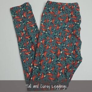 LuLaRoe TC Leggings Fairy Butterfly Teal Orange NEW